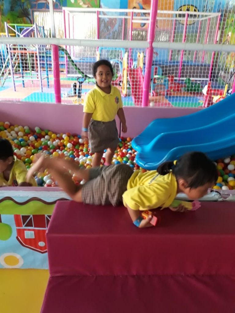 playing in the ball pit